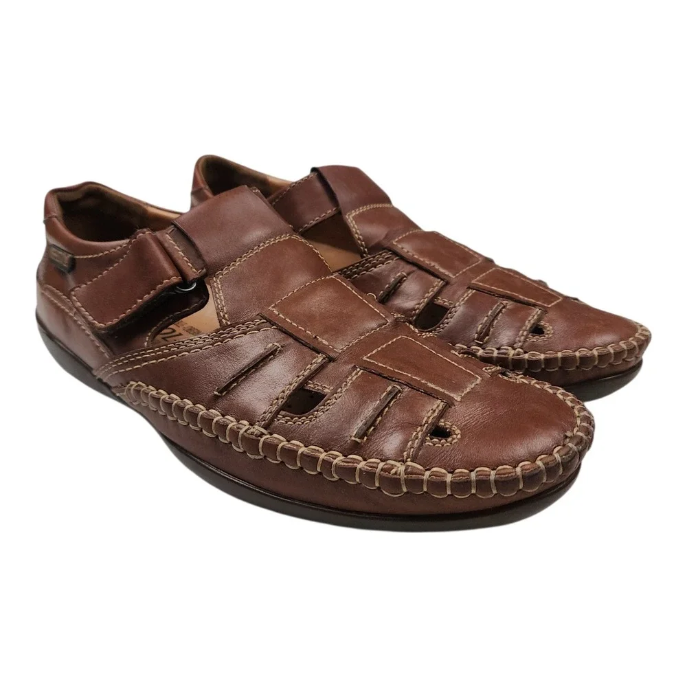 Mephisto Cool Air Ivano Fisherman Style Sandals Loafers Sz 9 Brown Leather Shoes